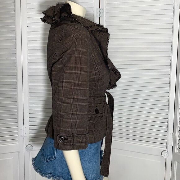 Vintage Y2K Ruffled Fitted Blazer Jacket Size 8 - Picture 4 of 12